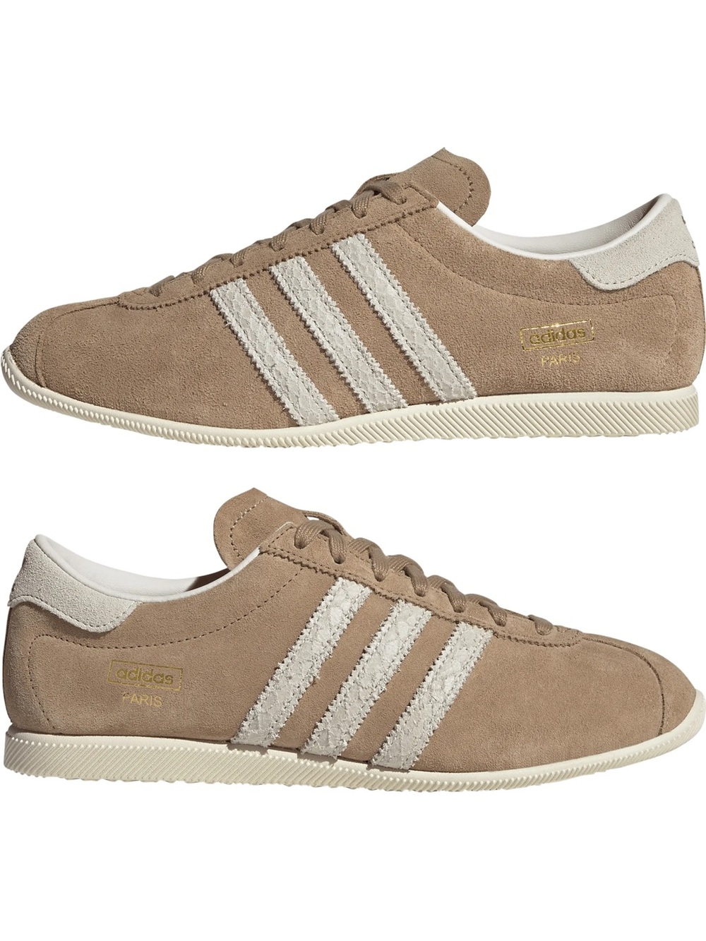 adidas Paris Suede Sneakers in Taupe and Off-White - Picture 1 of 8